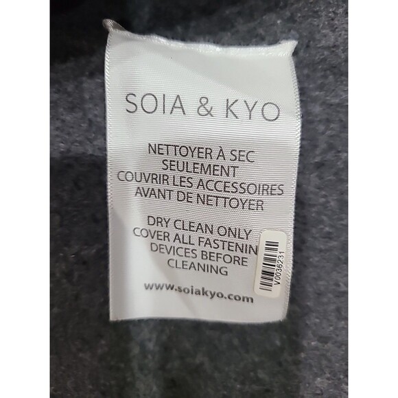 Soia & Kyo LRG.Samia gray wool-blend belted wrap Reversible/double Face coat - Picture 5 of 16